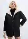 Abrigo Rulo Negro Talla M Mujer Mango