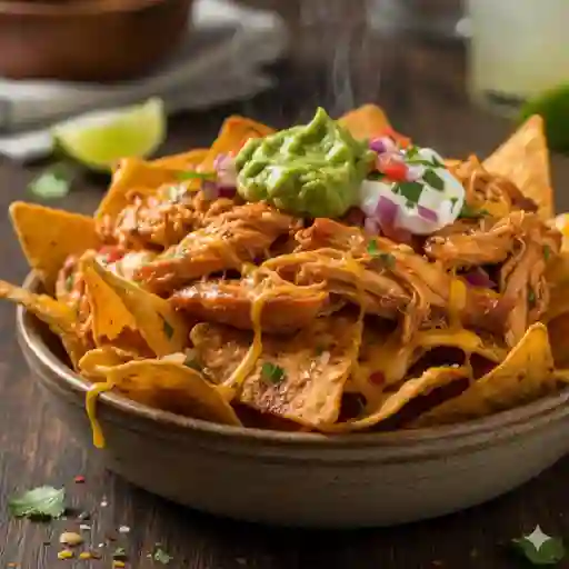 Nachos con Pollo Desmechado