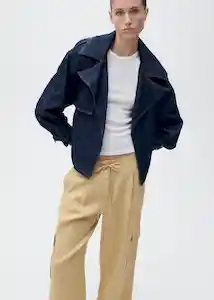 Pantalón Olive Mostaza Talla 36 Mujer Mango