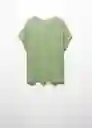 Camiseta Lint Verde Talla S Mujer Mango