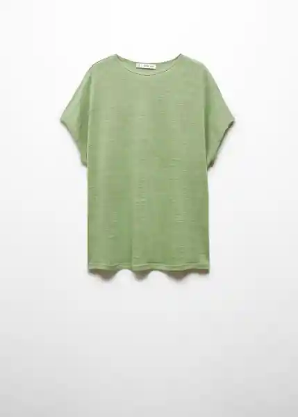 Camiseta Lint Verde Talla S Mujer Mango