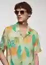 Camisa Tree-H Naranja Talla L Hombre Mango