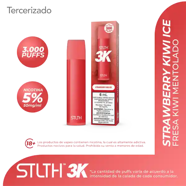 STLTH 3K Vape - Strawberry Kiwi Ice- 3000 puff (5%)