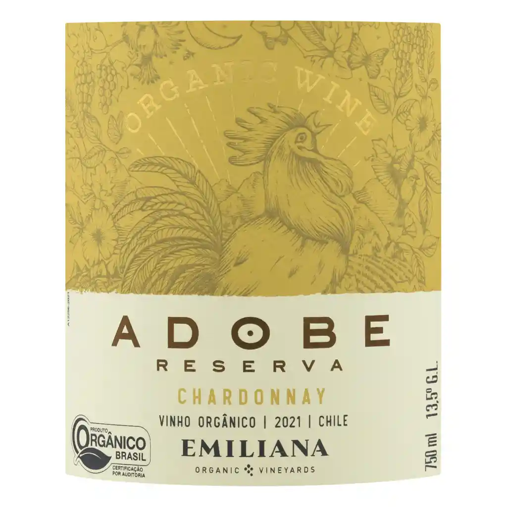 Adobe Emiliana Vino Blanco Chileno Chardonnay de Reserva
