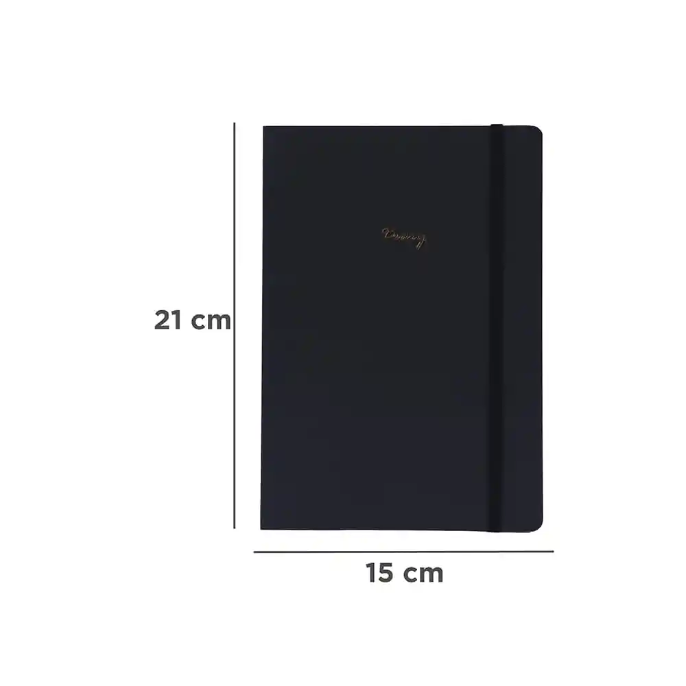 Cuaderno Estampado con Plan Mensual Negro 160 Hojas Miniso