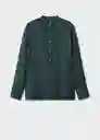 Camisa Bolar Verde Talla XL Hombre Mango