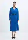 Vestido Teo Azul Talla M Mujer Mango