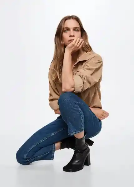 Jeans Kylie Tejano Oscuro Talla 36 Mujer Mango