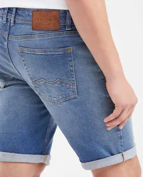 Bermuda Medio Masculino Azul Francés Medio Talla 32 Chevignon
