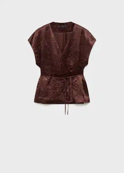 Chaleco Flor Chocolate Talla M Mujer Mango