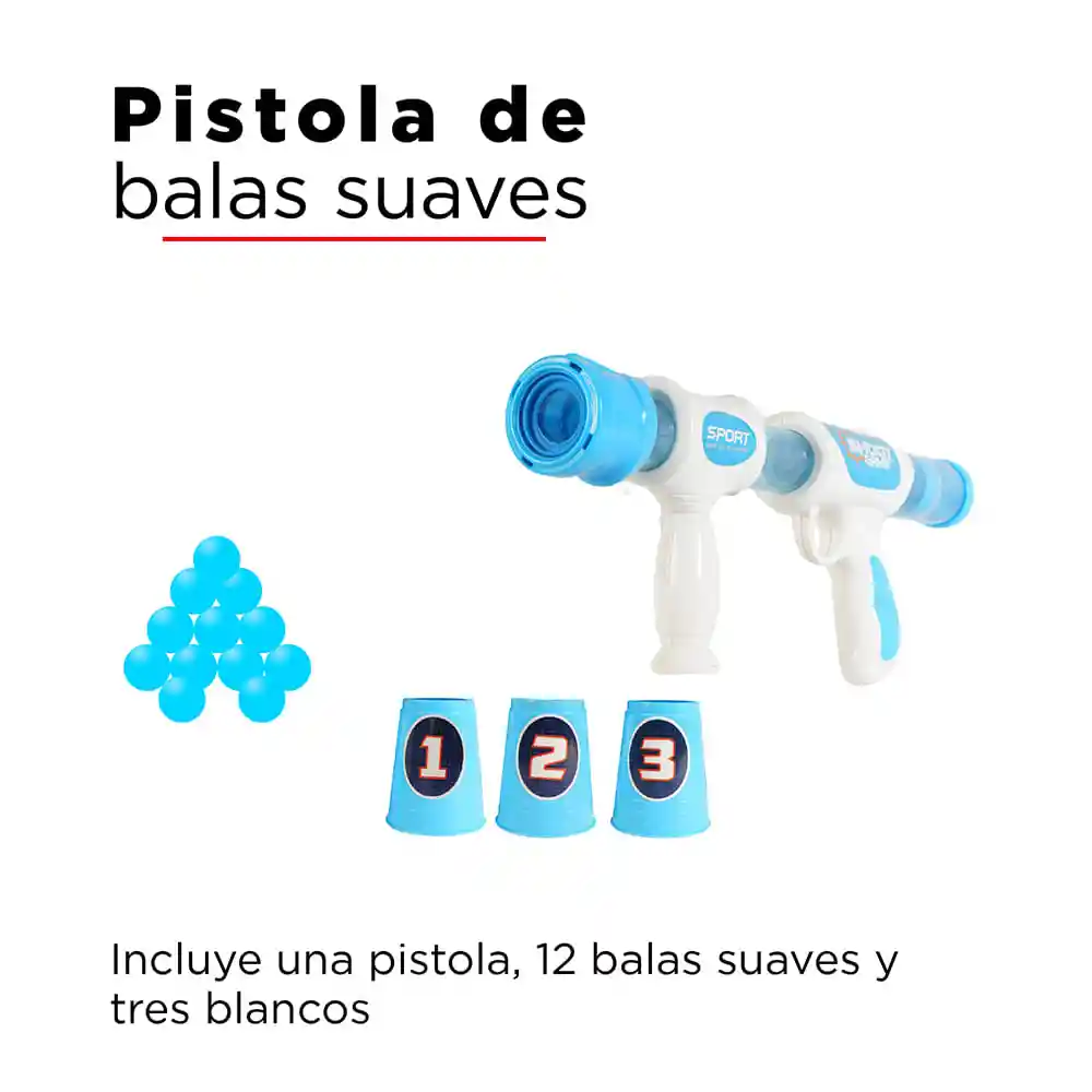 Miniso Pistola De Juguete Bala Suave 12 Bolas