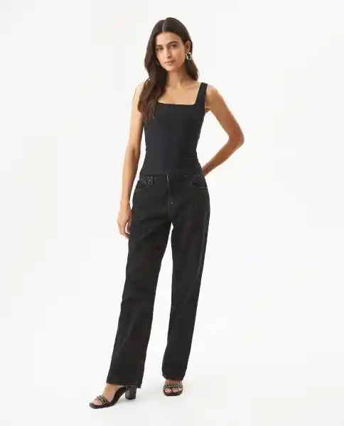 Camiseta Top Strap Corset Negro Sombrío Ultraoscuro L Chevignon