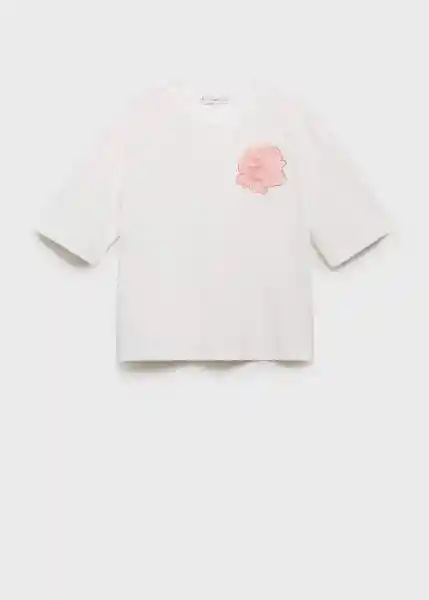 Camiseta Rosa-W Off White Talla M Mujer Mango
