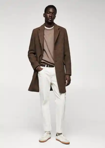 Abrigo Ferrater-I Chocolate Talla M Hombre Mango