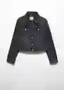 Chaqueta Cazadora Cleo Tejano Negro Talla M Mujer Mango