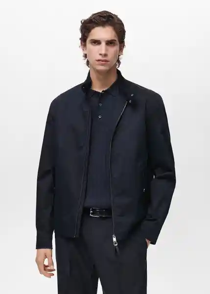 Chaqueta Talco Azul Noche Talla M Hombre Mango