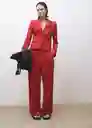 Blazer Americana Margot Rojo Talla M Mujer Mango