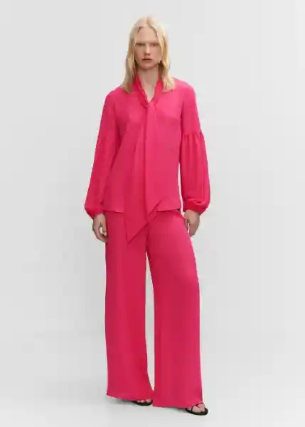 Pantalón Tulipa-A Fucsia Talla XS Mujer Mango