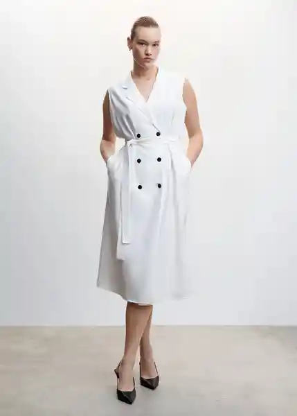 Vestido Dorotea Blanco Talla 25 Mujer Mango