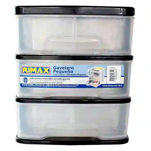 Rimax Gavetero Pequeño 4 Divisiones Removibles Negro