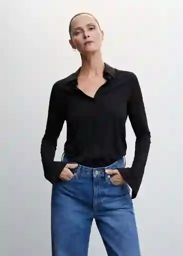 Camisa Celivi Negro Talla XS Mujer Mango