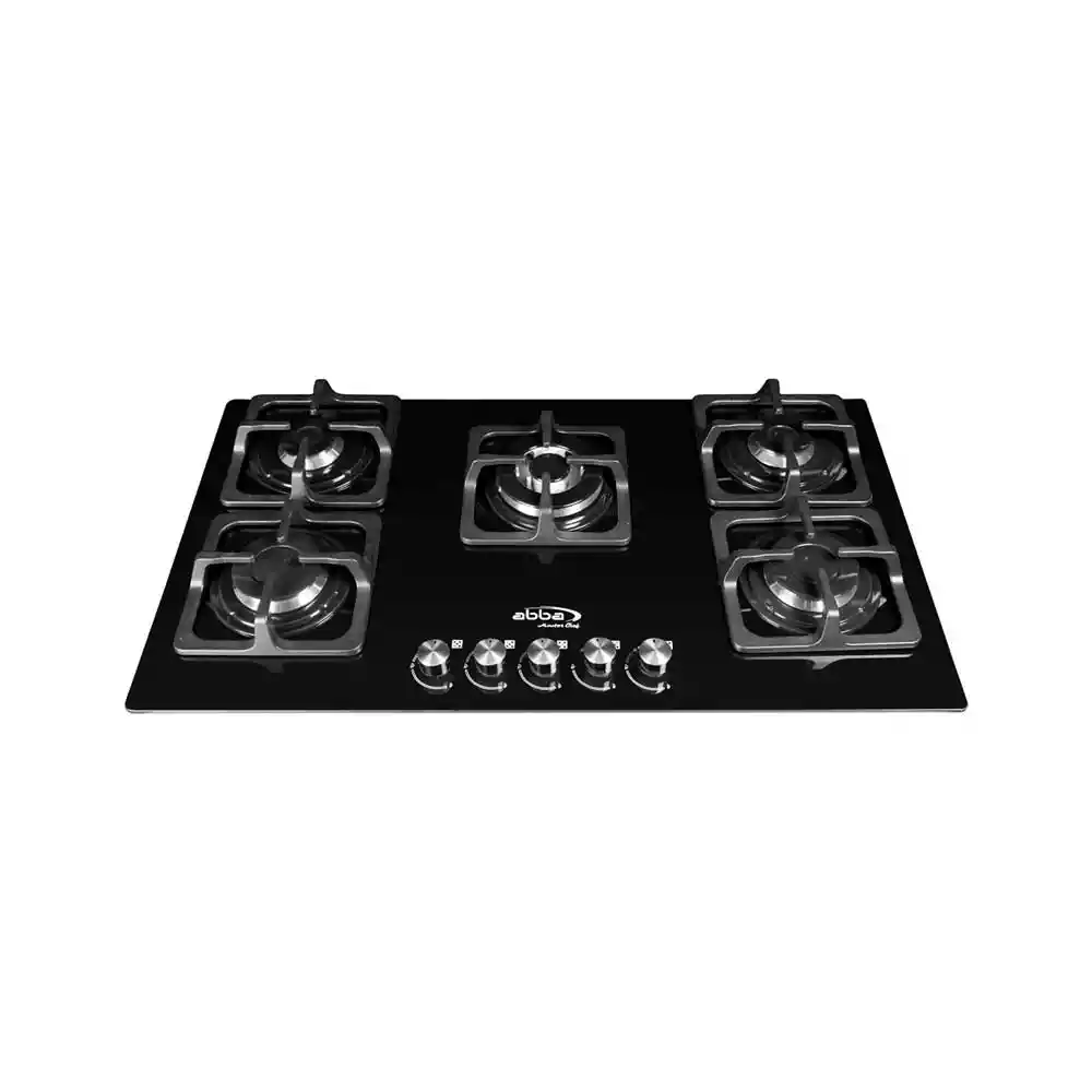 Estufa de Empotrar Abba Master Chef Cg 601 V5sn Tc N 5 Puestos Gas Natural Negra