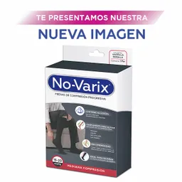 No-Varix Calcetin Hombre Algodón 15-20 Mm/Hg Black Xlarge