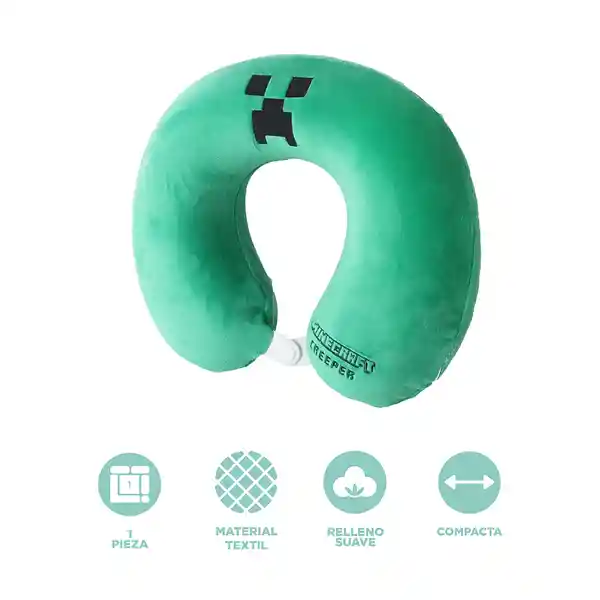 Almohada de Viaje Para el Cuello Espuma Minecraft Verde Miniso