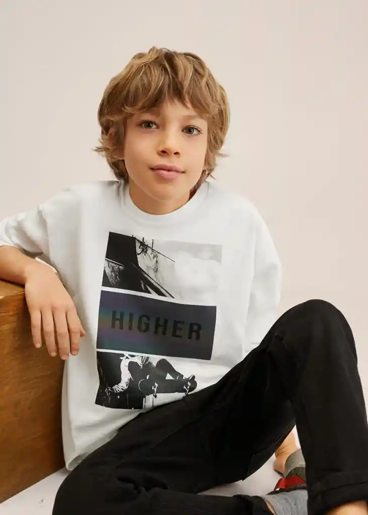 Camiseta Skater Offwhite Talla 10 Niños Mango