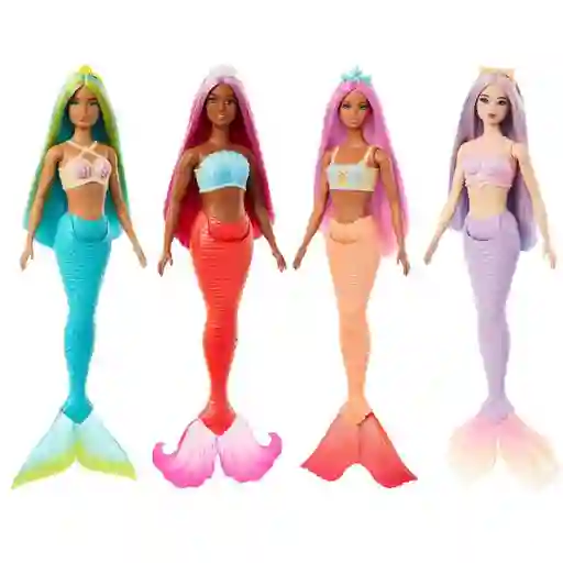 Barbie Muñeca Sirenas Cabello de Colores