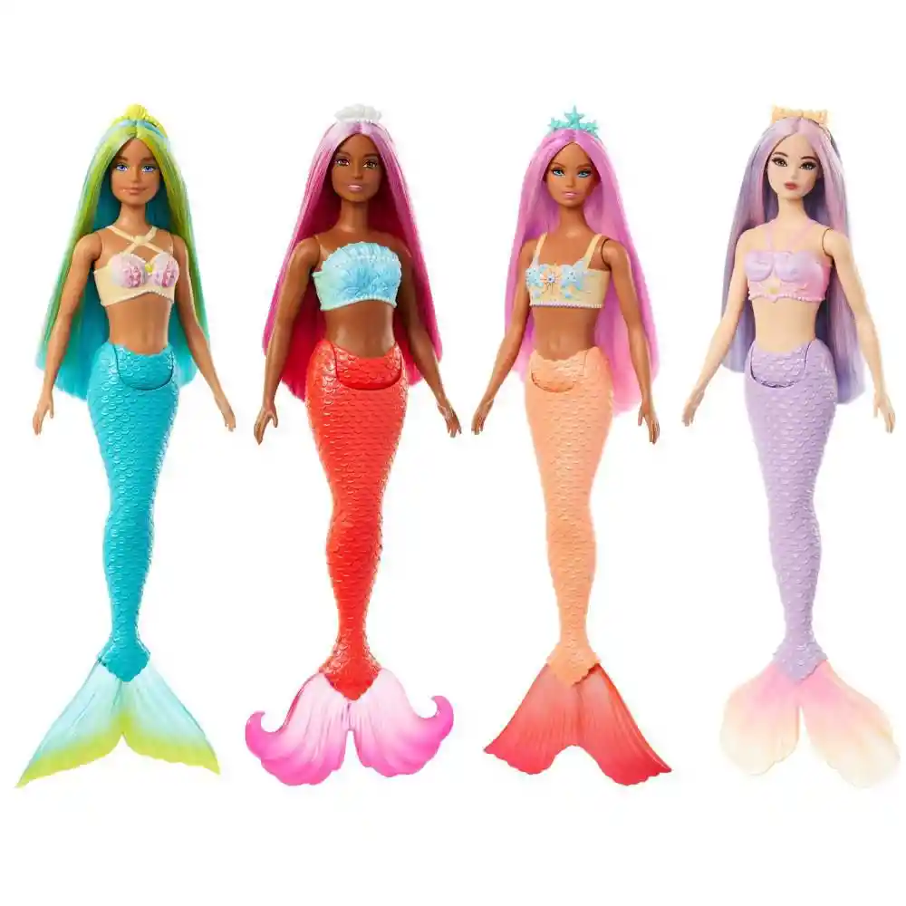 Barbie Muñeca Sirenas Cabello de Colores
