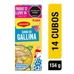 Caldo de Gallina MAGGI paga 12 lleva 14 cubos x 154g