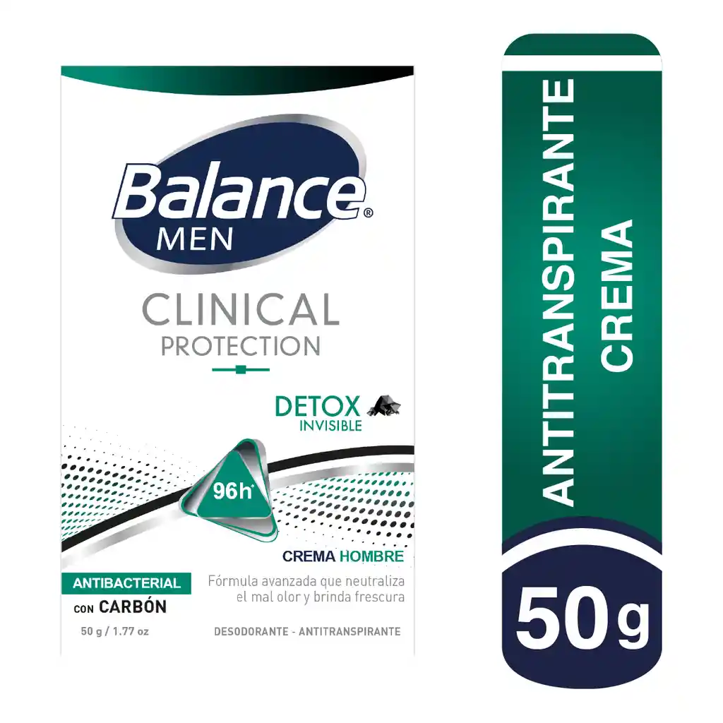 Balance Desodorante Clinical Detox Invisible Hombre en Crema