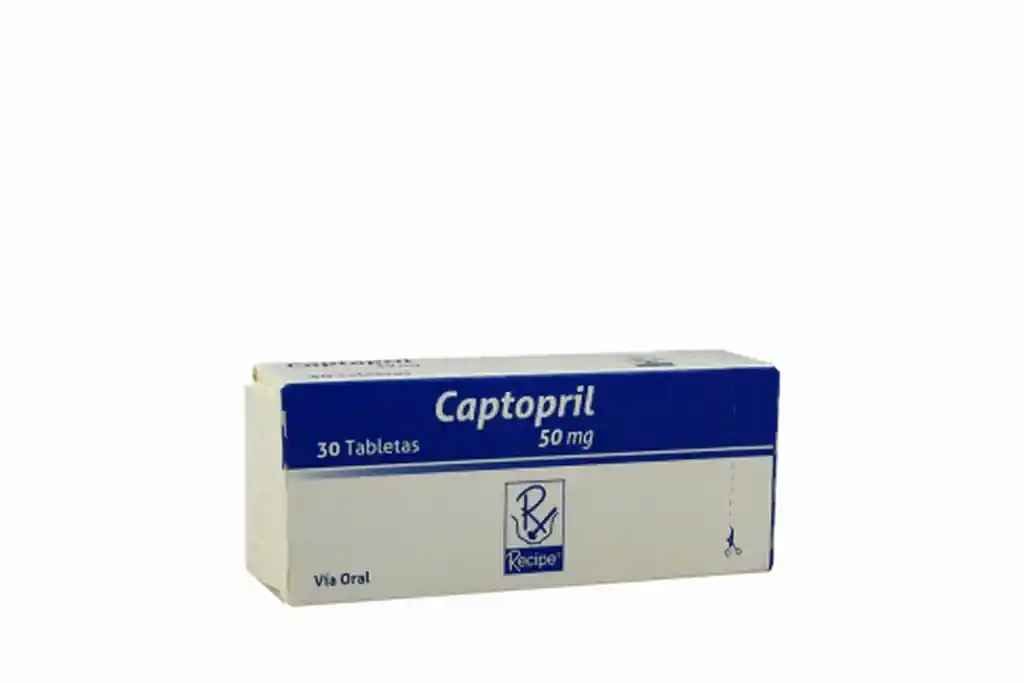 Captopril 50 Mg 30 Tabletas 