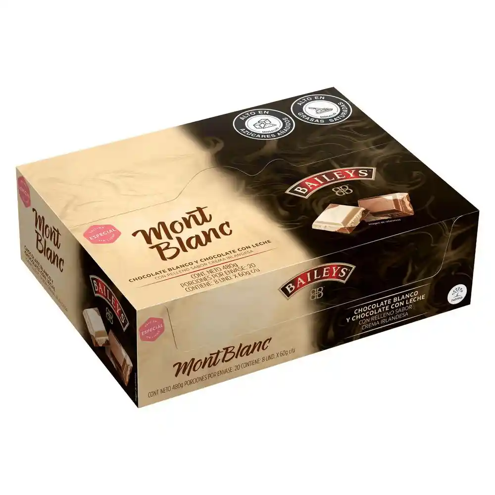   Mont Blanc  Pack Chocolatina Chocolate Blanco Y Chocolate Con Leche 