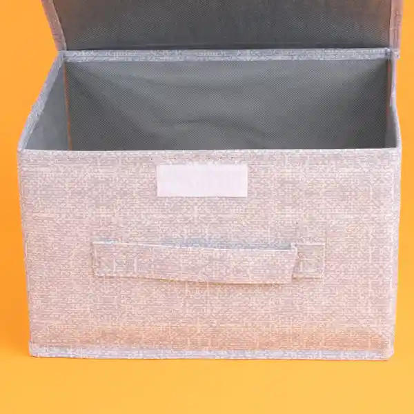 Caja de Almacenamiento de Tela Con Tapa Gris Miniso