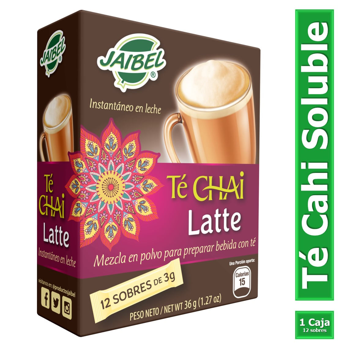 Jaibel Mezcla en polvo Té Chai Latte en caja x12 u