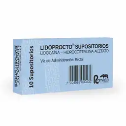 Lidoprocto Supositorios (60 mg/ 5 mg) 10 Supositorios