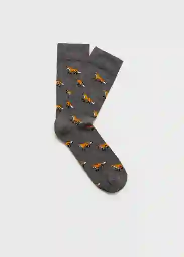 Calcetines Animal2 Gris Talla 45 Hombre Mango