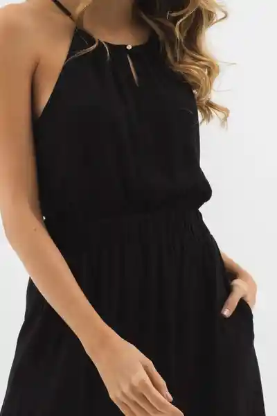 Ragged Vestido Halston Color Negro Talla S