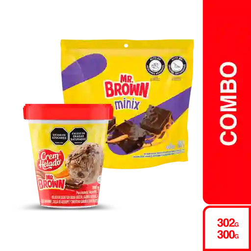 Combo Mr Brown Helado Crem Heraldo + Minix Brownie Surtido