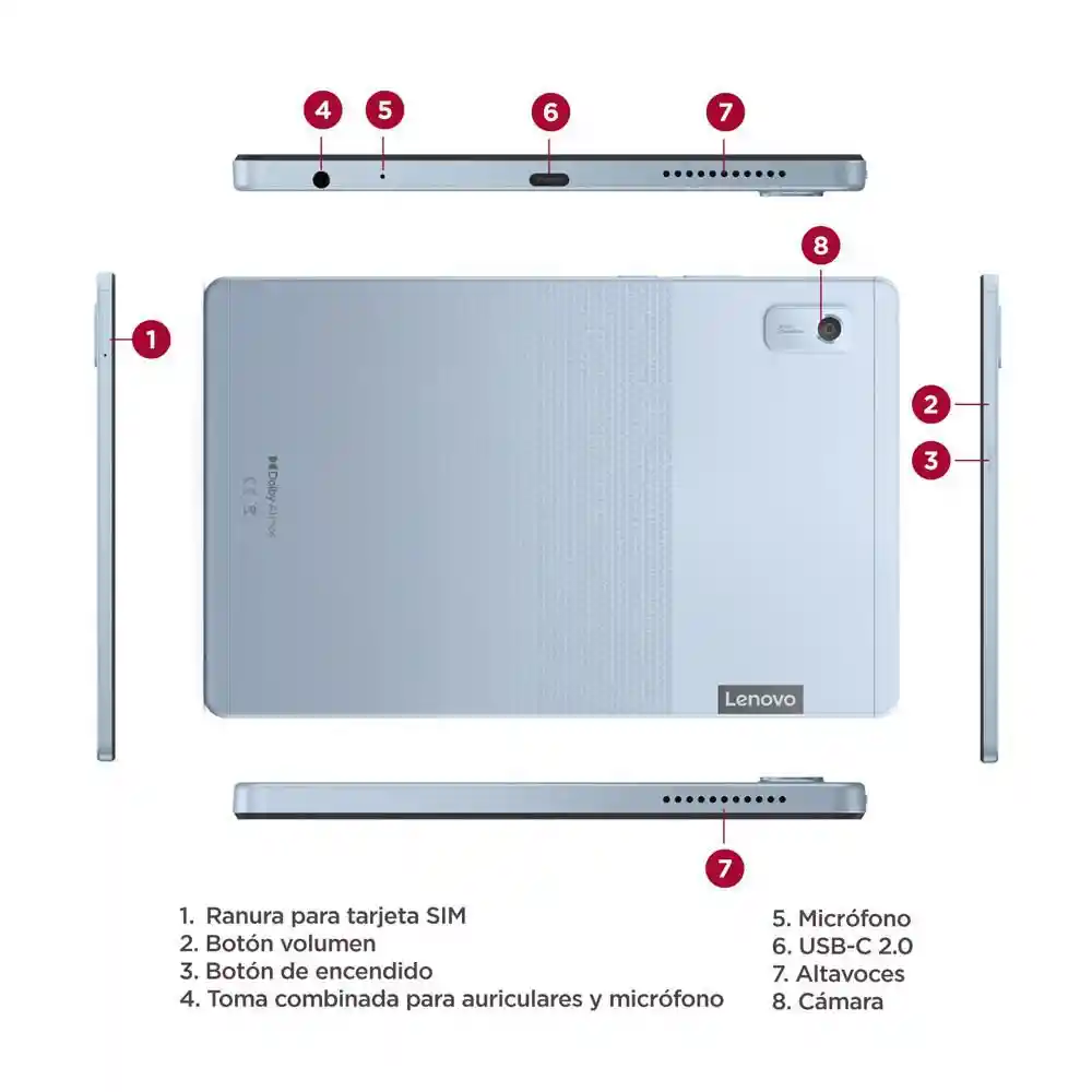 Tablet Lenovo M9 9 Pulgadas Lte 64 Gb 4 Gb Ram Frost Blue