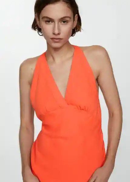 Vestido Bristol Naranja Talla S Mujer Mango