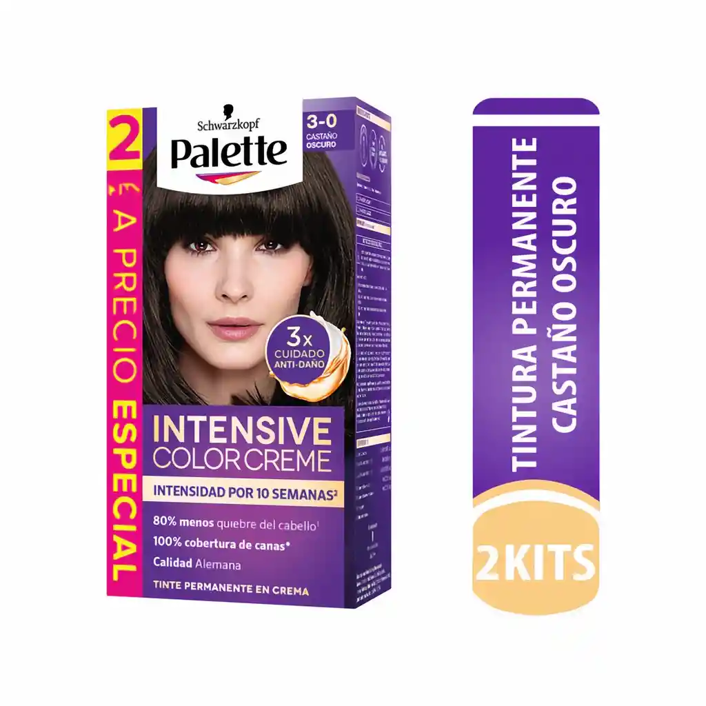 Palette Tinte Intensive Castaño Oscuro +Oxigenta 3-0