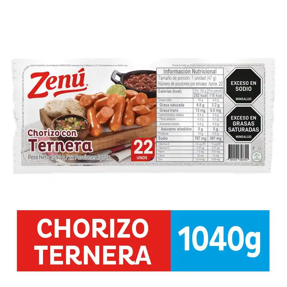 Zenú Chorizo con Ternera