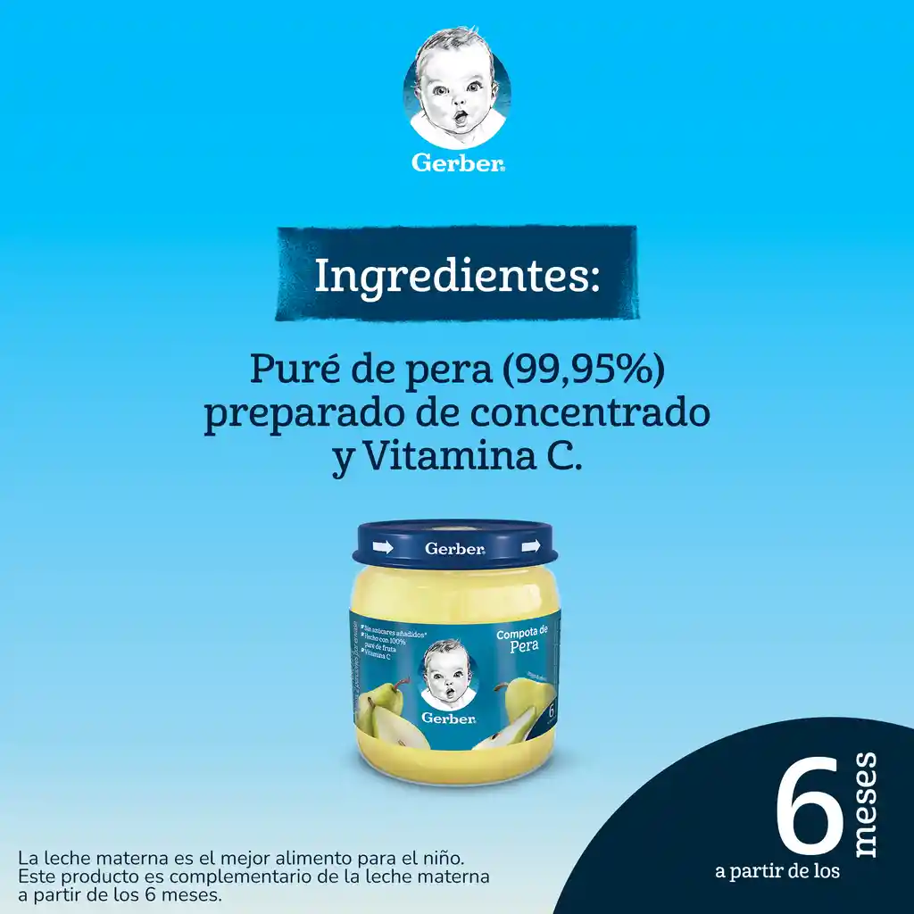 Compota GERBER de pera x 113g