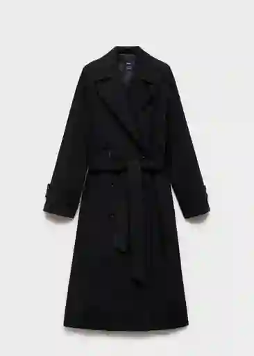 Gabardina Trench Angela Negro Talla L Mujer Mango