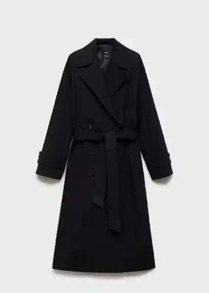 Gabardina Trench Angela Negro Talla L Mujer Mango