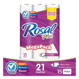 Rosal Plus Papel Higiénico Mega Pack Triple Hoja