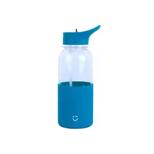 Vaso Plástico Con Asa y Funda de Serie Azul Miniso
